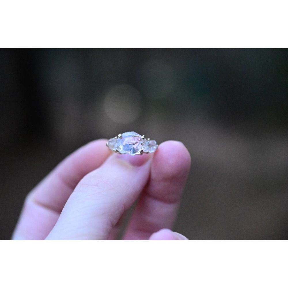 Size 8 Gold Engagement Ring, 14k Solid Gold